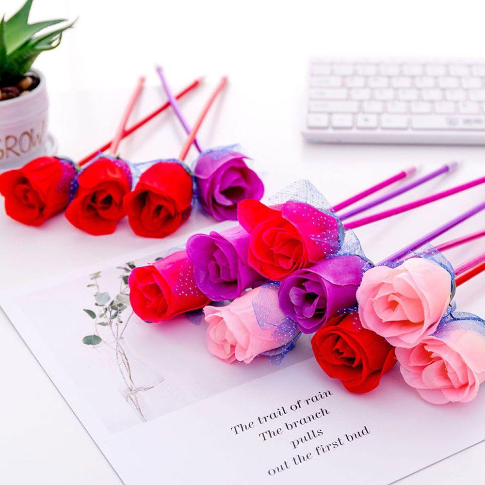 

New School Creative Students Ballpoint Pen Valentine s Day Stationery Rose Flower