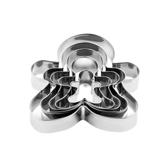 5Pcs Christmas Cookie Cutters Set Santa Tree Snowflake Gingerbread Men Snowman Shape Cookie Molds Reusable Baking Tool for Home Kitchen Bakery