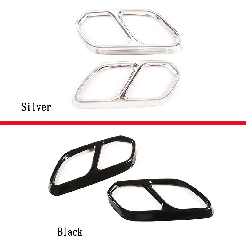 For Volkswagen Touareg - Stainless Steel Black Car Exhaust Muffler  Exhaust Pipe Cover Trim Stickers Car Accessories
