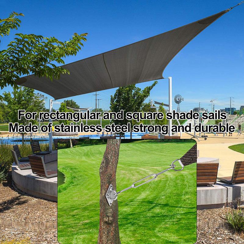 Stainless Steel Sun Shade Sail Hardware Kit: Latch, Turnbuckle, and Square Diamond Buckle