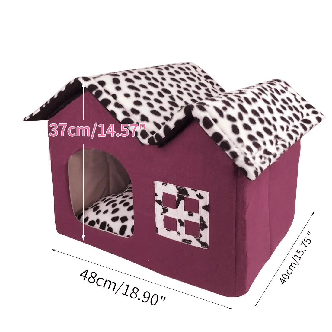 

Дом для собак, кошачья будка, теплая клетка для кошек, милый домик для собак, гнездо для щенков, домик для щенков и кошек, удобная складная кровать для домашних животных, ниша для собак