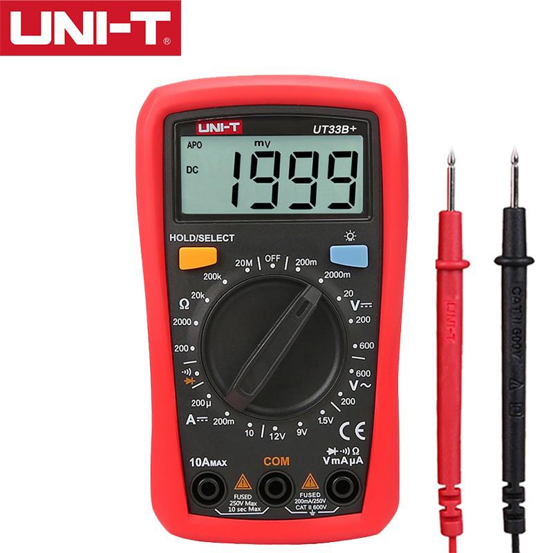 UNI-T  UT33A+ UT33B+ UT33C+ UT33D+ Palm Size Multimeter CAT II 600V LCD Display Test Lead Hanging Groove Ergonomic Design