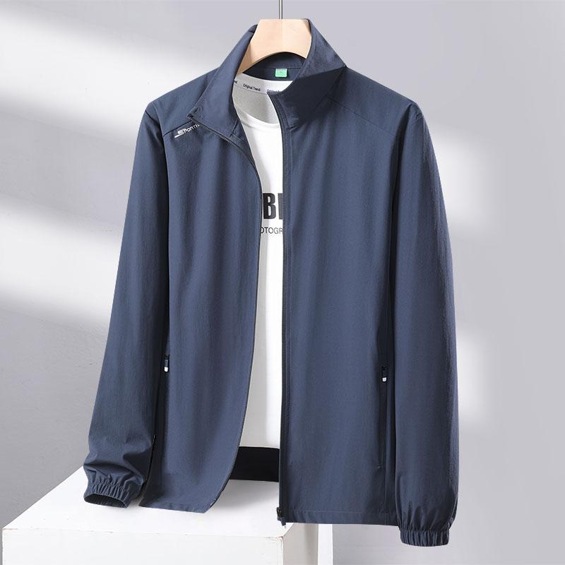 Летняя солнцезащитная одежда Мужская дышащая куртка Ice Silk Быстросохнущая мужская одежда Тонкая однослойная быстросохнущая УФ-куртка L