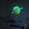Sticker phosphorescent lumineux - RENARD RÊVEUR + 50 ÉTOILES - Autocollant mural plafond enfant fluorescent - 30x40cm