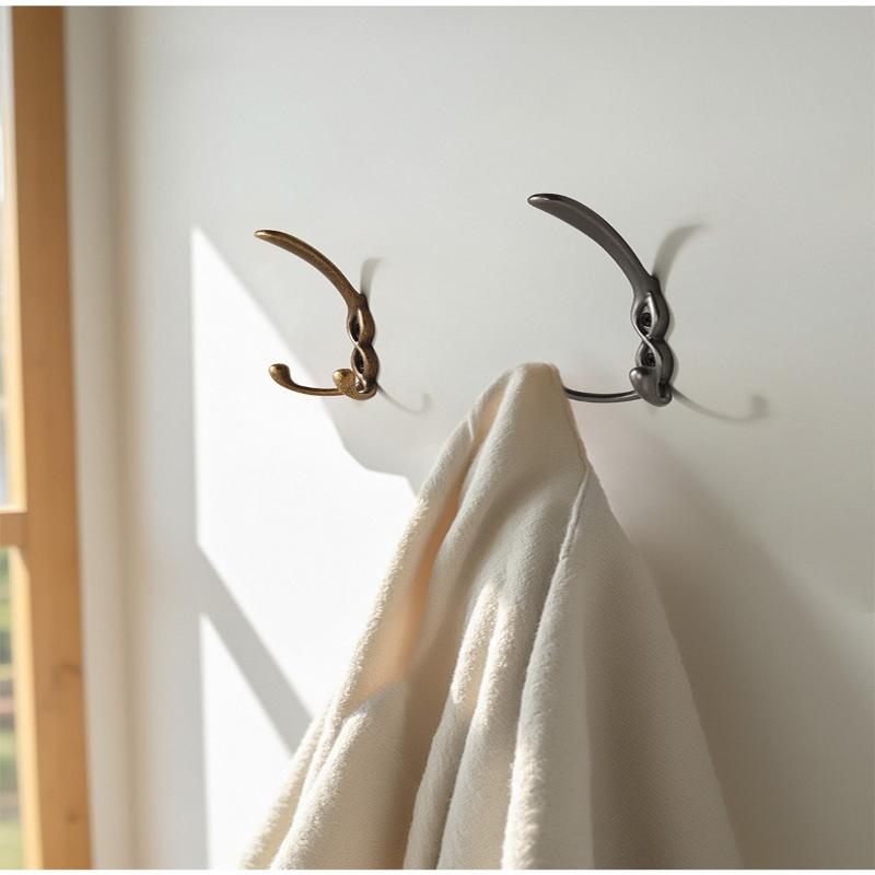 1Pcs Zinc Alloy Bronze Wall Mounted Hook Rustic Key Coat Bag Hat Hanger Robe Hooks Hanging Kitchen Bathroom Room Coat Rack Hooks