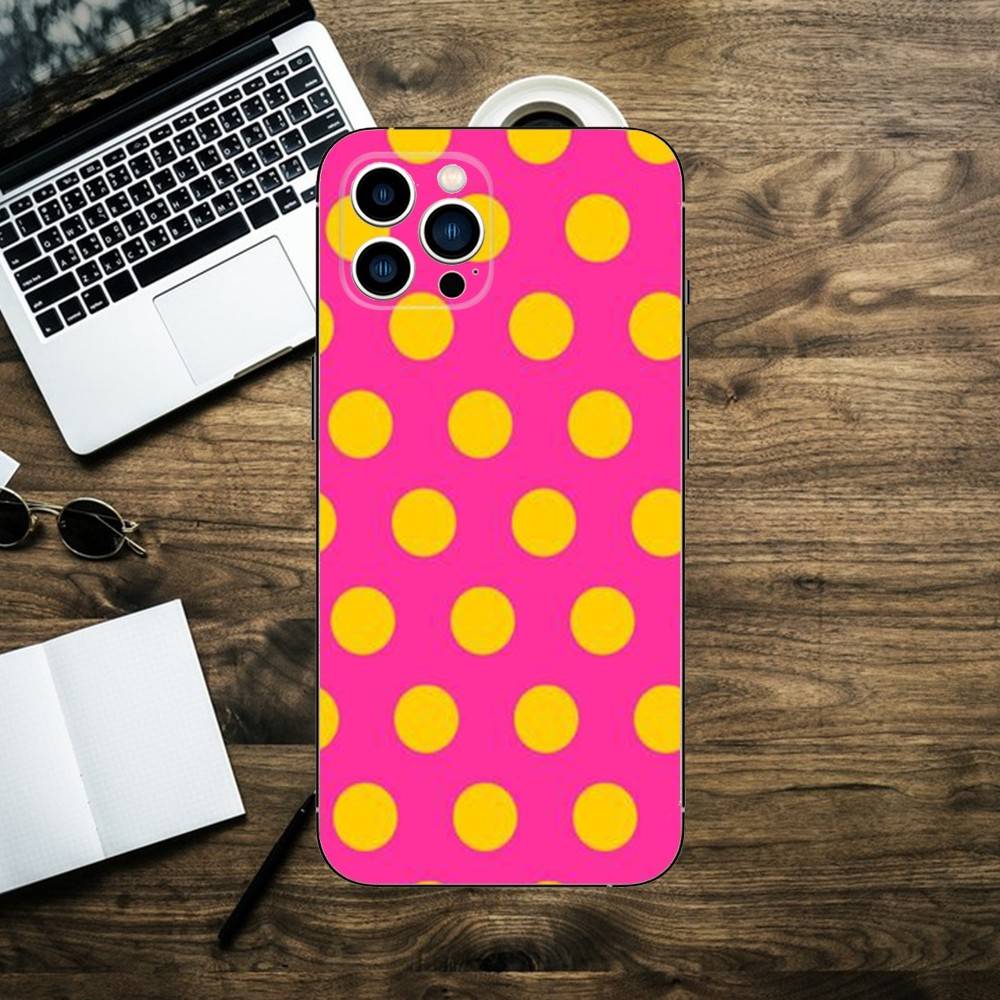 Color Polka Dot Phone Case For iPhone 16,15,14,13,12,11,XS,XR,X,8,7,Pro,Max,Plus,mini Silicone Black Cover