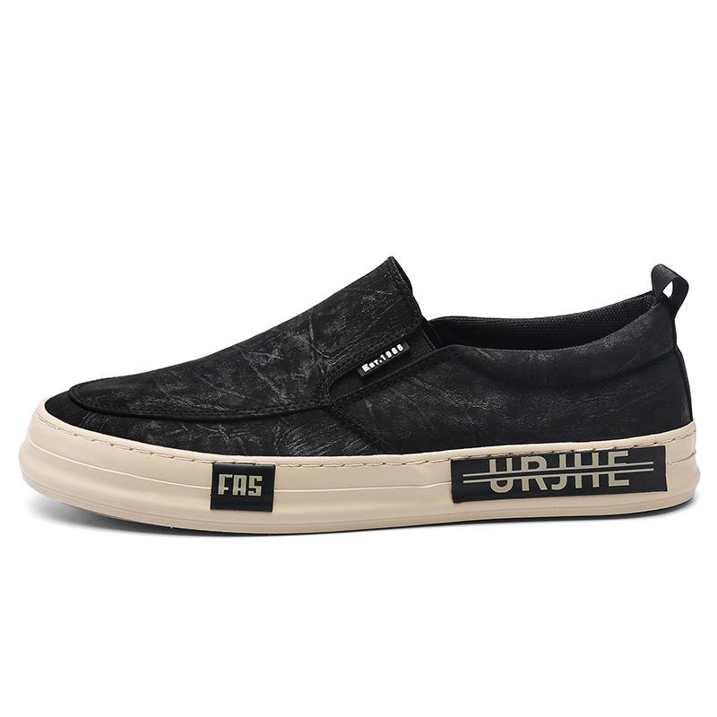 New Spring Mens Shoes Korean Style Versatile Trendy and Fashionable Light Luxury Casual Mens Canvas Shoes Flat Soled Trendy Shoes