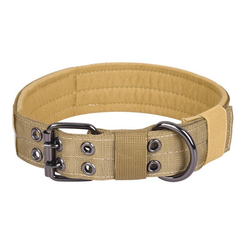 Pet Collar Large Dog Outdoor Tactical Nylon Dog Collar Traction Pet Supplies Neck Ring M 3.8*37-47CM