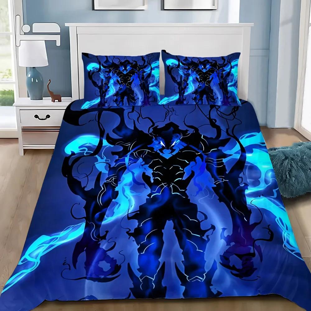 Anime S-Solo L-Leveling Bedding Set Duvet Cover Pillowcase Adult Boy Girl Bedroom Decoration Birthday Gifts Single Large Size
