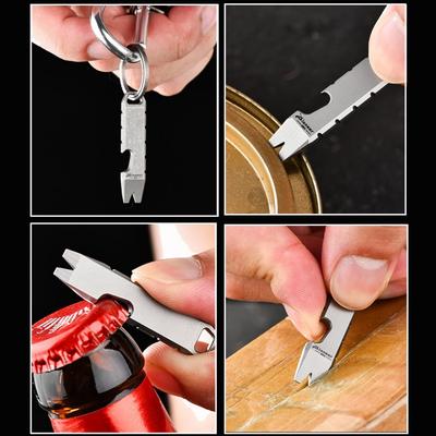 NEW MINI CNC Titanium Alloy Crowbar Bottle Opener Graduated Scale Hexagon Wrench EDC Outdoor Tools Multifunction Camping Gear