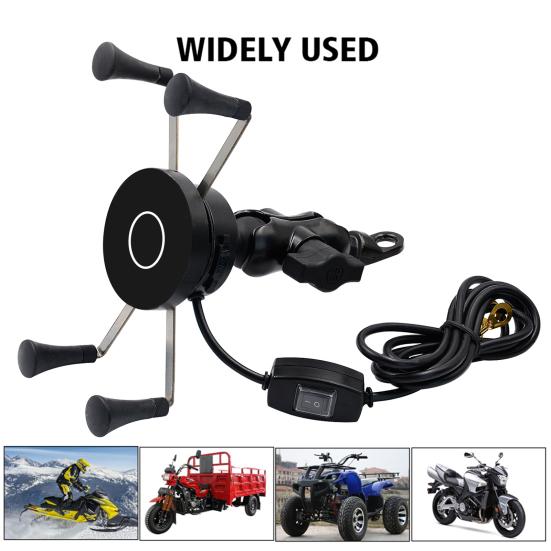 

Регулируемый на 360 градусов держатель беспроводного телефона на руле с QC 3 USB