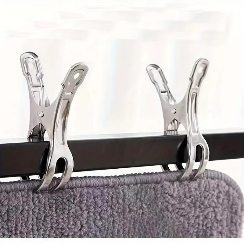 5Pcs Non-Slip Windproof Stainless Steel Laundry Clips Durable for Socks Towels Home Bathroom Balcony Use