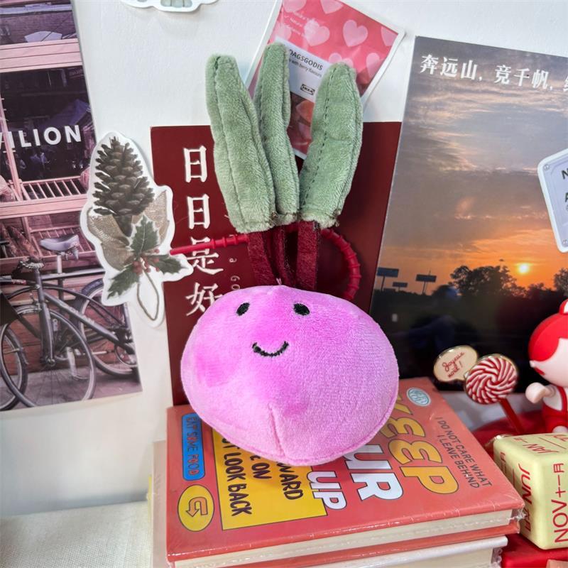 Cute Funny Purple Radish Carrot Plush Doll Stuffed Toys Keychain Backpack Pendant Bag Hanging Ornaments Gifts Pet Teething Toys