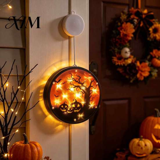 Battery Powered Ghost Light Halloween Window Decor Light, Pumpkin Fairy Hanging Lamp String Lantern for Party, Spooky Decoration, Festive Prop