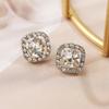 High-End Sparkling Square Imitation Diamond Stud Earrings