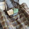 Woolen Plaid Big Bag Women's Portable Tote Bag Commuter Shoulder Bag