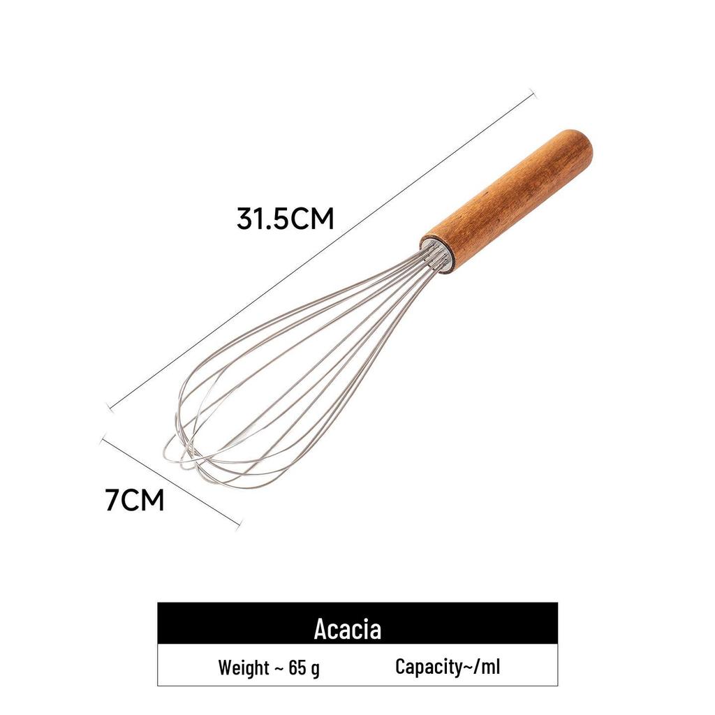 Acacia Long Handle Heat-Resistant Wooden Spatula and Salad Fork Set