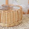 Stylish Portable Tulle Handle Basket Contemporary Tulle Basket Highlighting Twin Fish Tail And Pearls Handle Feature