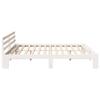 Bed Frame with Headboard White 180 x 200 cm Solid Pine Wood