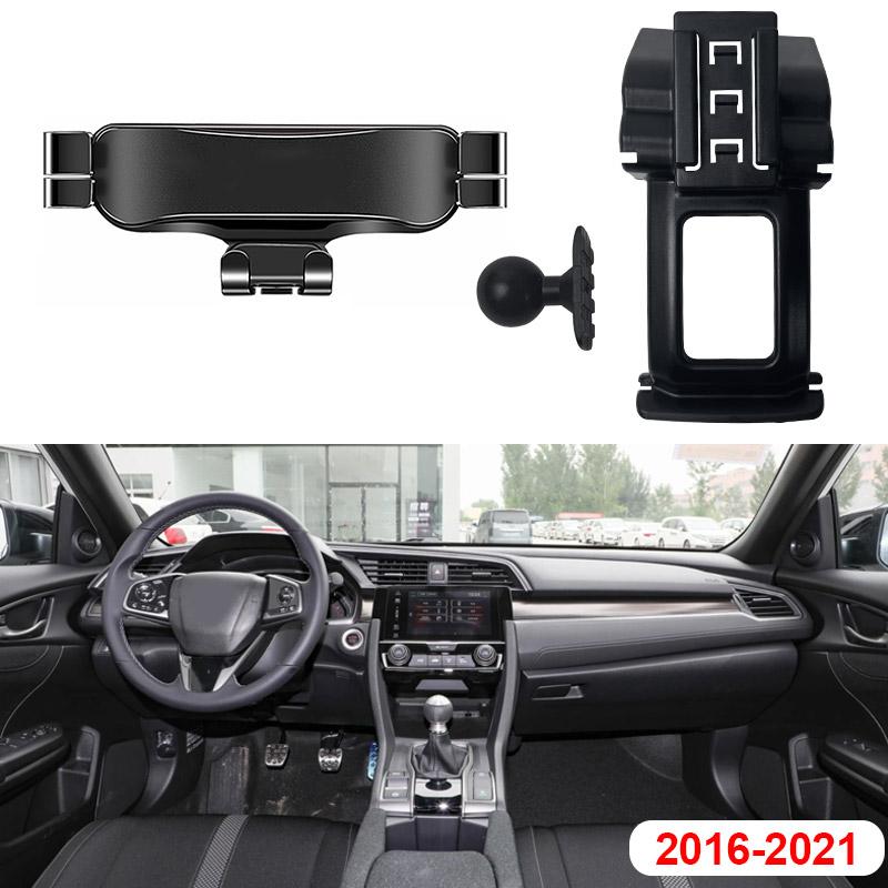 Car Phone GPS Stand Rotatable Holder For Honda Civic  9th 10th 11th Fixed Bracket ABS Material Automotive Cellphone Mount