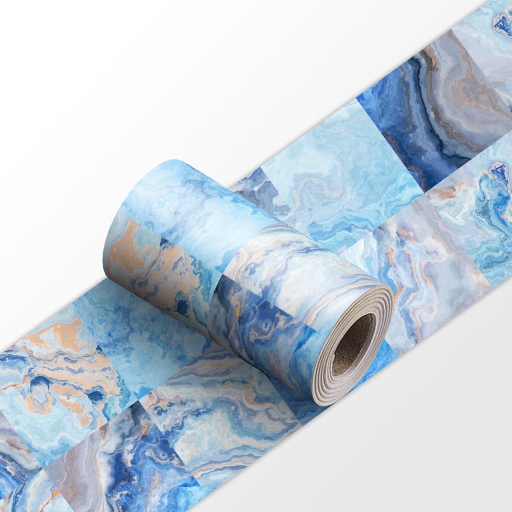 Luxury Marble Skirting Corner Wall Sticker Bathroom Office Glass Waist Line Home Decor Waterproof Floor Waveguide Art Wallpaper