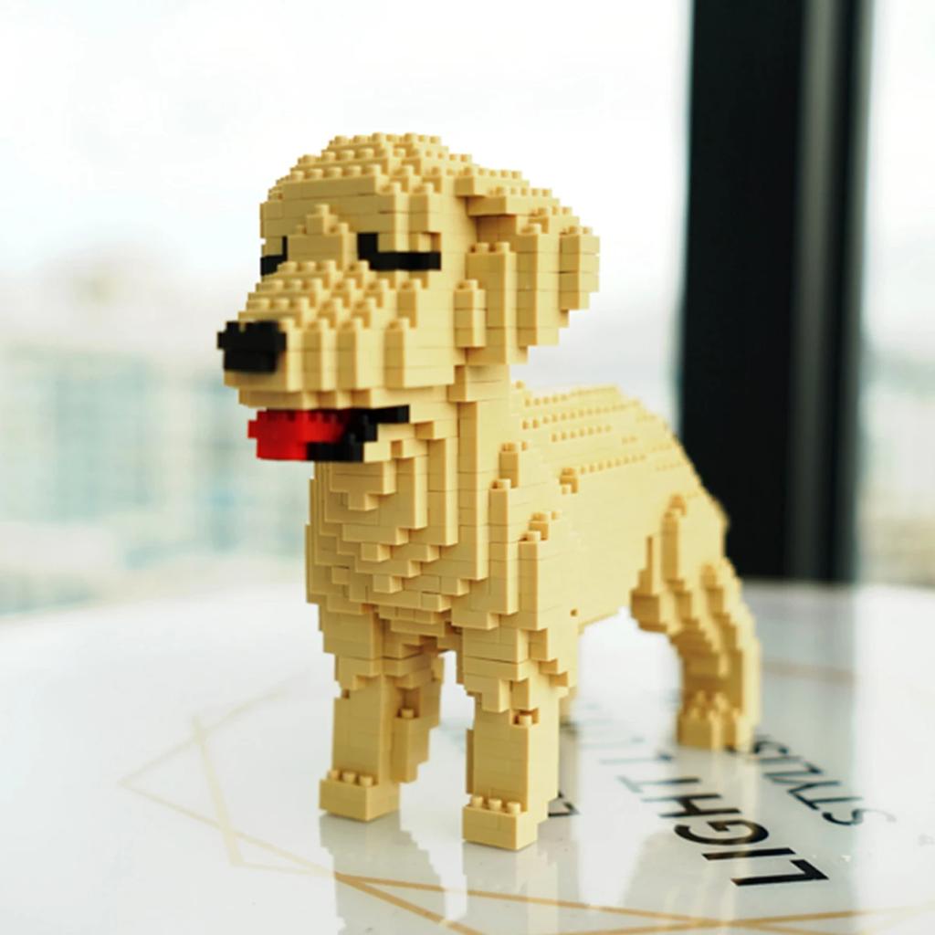 Golden Retriever Mikro Mini Spielzeug DIY Modell Kreatives Bauspiel - Sammelbare Haustier-Themenblöcke, Einzigartige Geschenkidee