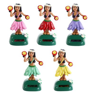 Toy Solar Powered Swinging Hawaiian Girl Shaking Head Doll Solar Swinging Doll Dancing Hula Girl