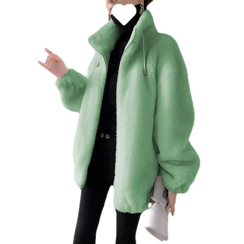 Jacket Women's Tide Winter Fleece Thickened Double-Sided Fleece Stand-Up Collar Warm Sweater