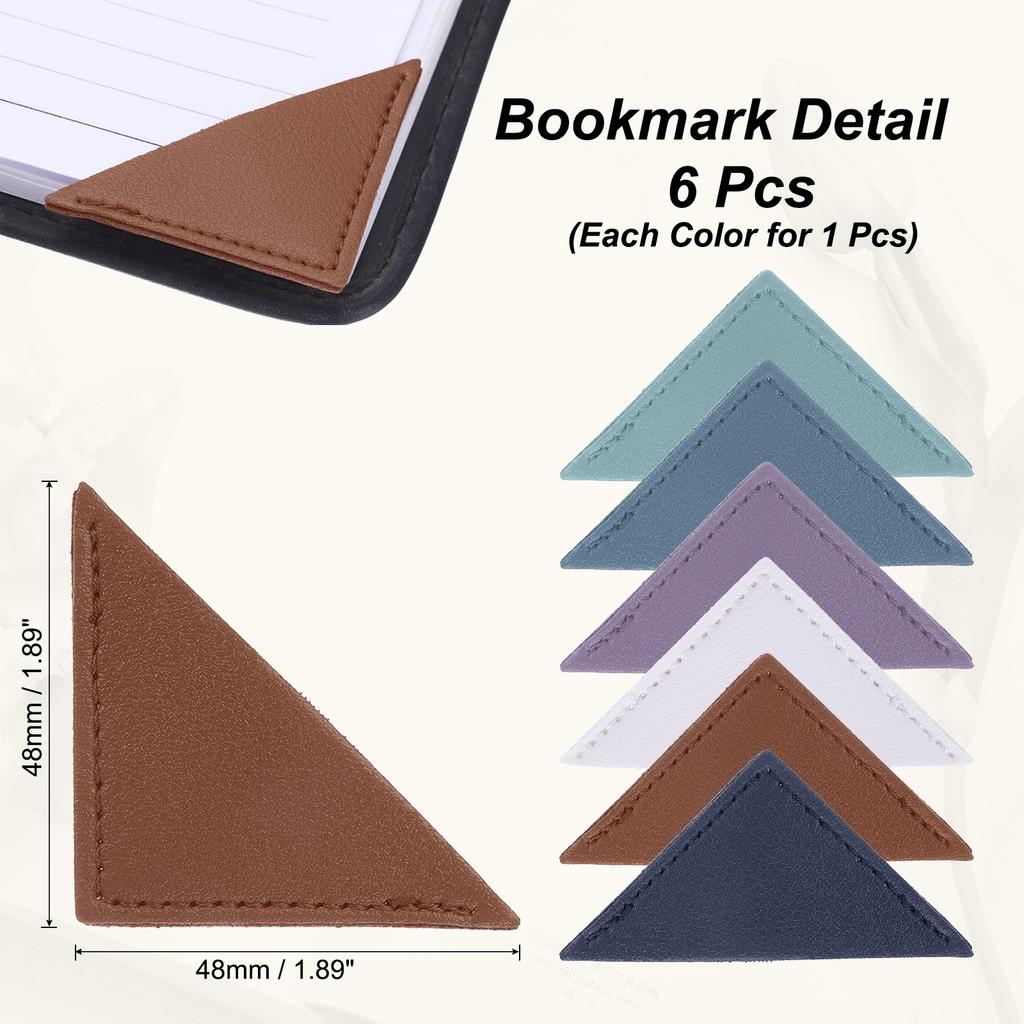 6/12/18Pcs Leather Bookmarks Corner Bookmarks Page Markers Mini-portable Gift Heart Bookmark Page Folder Corner Protective Cover