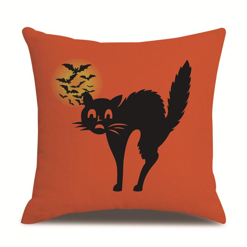 Halloween Linen Pillow Cover Printed Pillow Cover