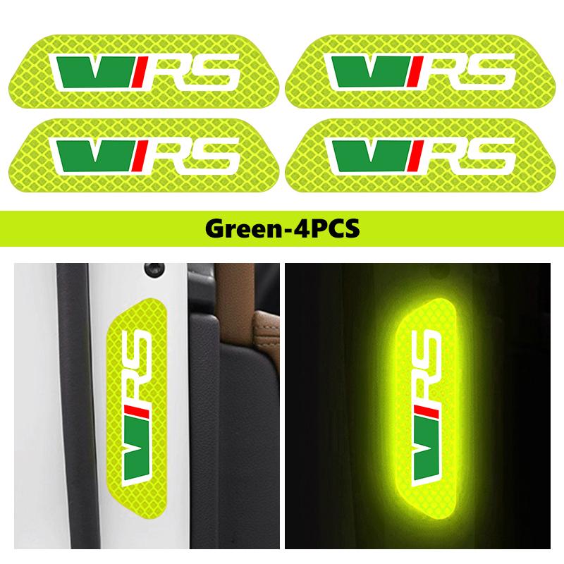 AAFO1 For Skoda Night Reflective Car Door Sticker Safety Warning Reflector Tape Decal Accessories S Kodiaq Octavia 2 3 Yeti Karoq