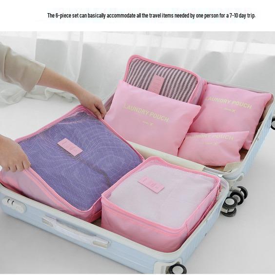 Home Travel Six-Piece Storage Set: Lingerie & Clothes Organizer with Logo Print Option