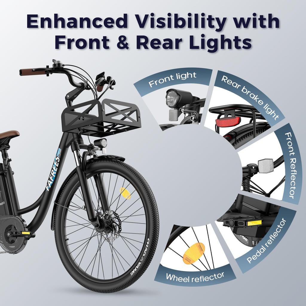 Electric Bicycle FAFREES F26 Lasting 250W Motor 36V20.3Ah Battery 26*1.95'' Tires 25km/h Max Speed 140km Range SHIMANO 7 Speed