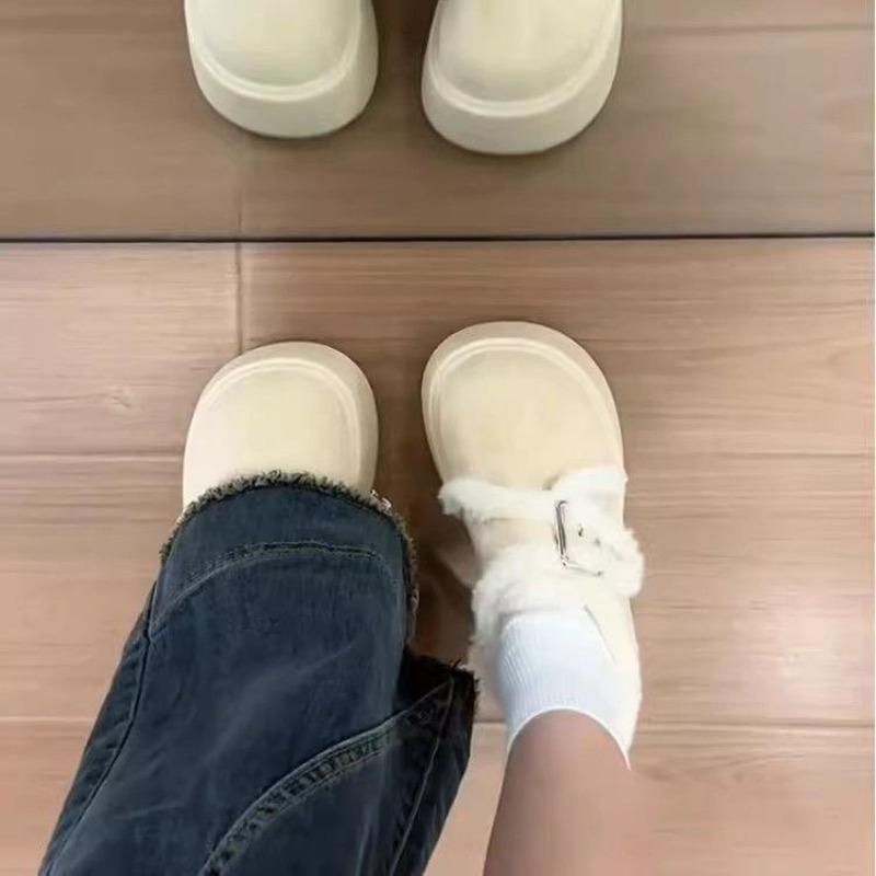 Thick-soled Warm-wool Shoes, New Style Women's Shoes, Snow Boots, Retro Shoes