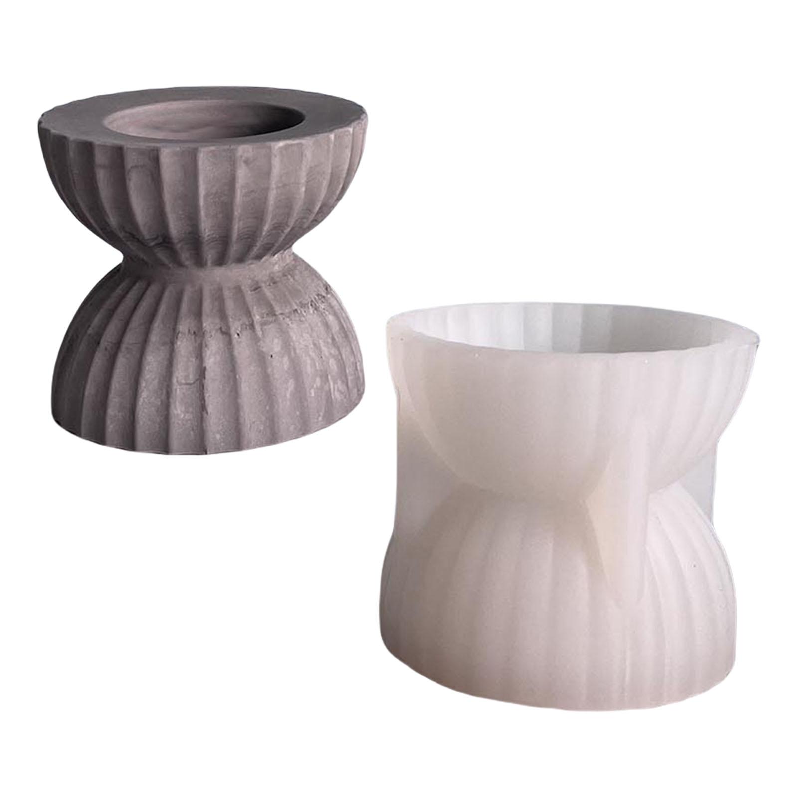 

Striped Funnel Candle Holder Silicone Molds Funnel Tealight Stand Silicone Mould For Epoxy Resin Holiday Decoration
