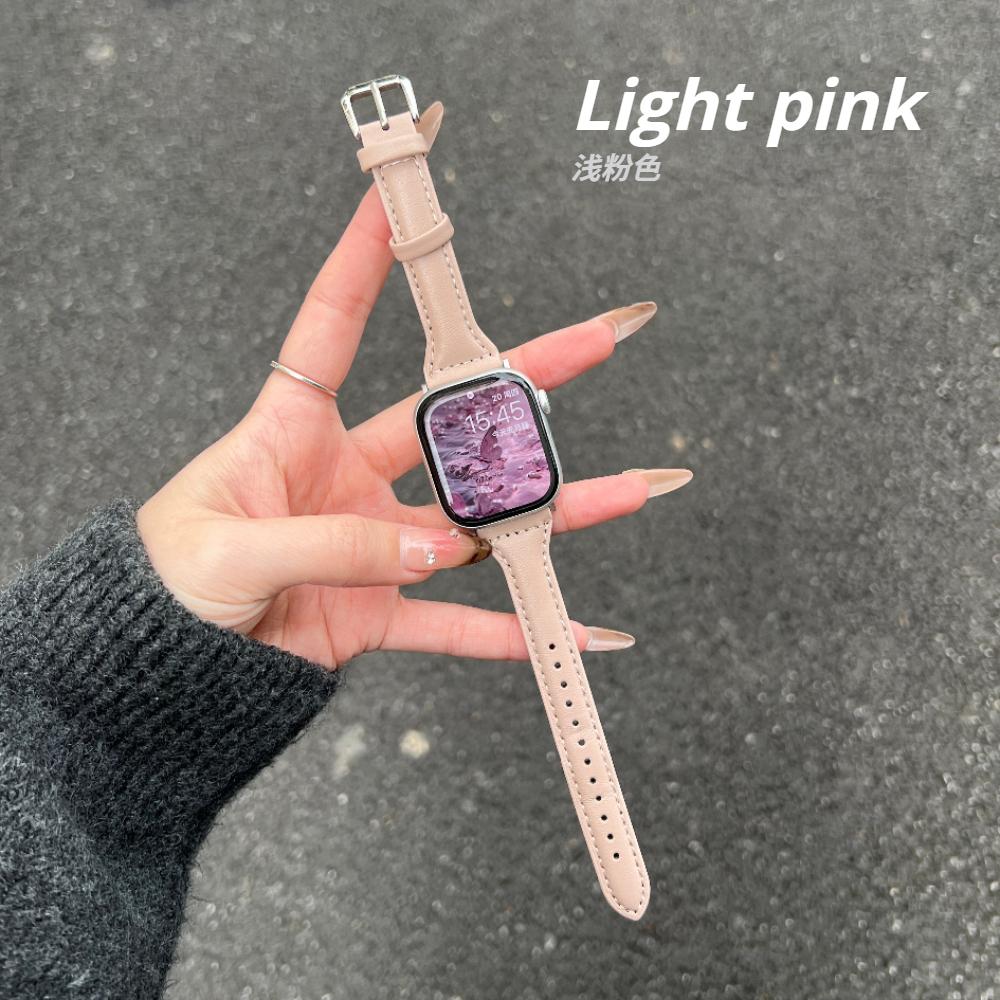 Slim Leather Strap For Apple Watch Series 11 46mm Band 42mm 49mm 44mm 40mm 41mm 45mm 38mm 45mm IWatch Ultra 2/3 S10 9 8 7 SE 6 5 4 3 2 Woman Bracelet
