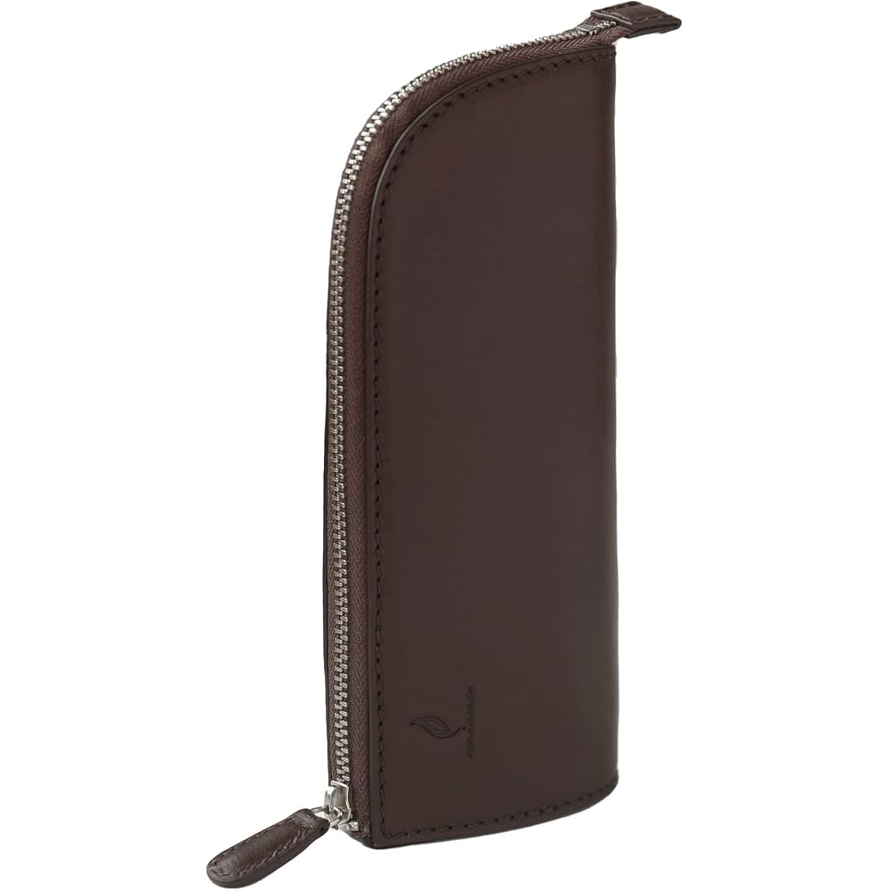 [mieno] Pen Case, Pen Storage, Stand, Freestanding, Cowhide, Genuine Leather (Dark Brown)