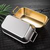 304 Stainless Steel Square Plate Durable Cooler Dish Korean Double Ear Snacks Plate  Hot Pot