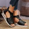 Foreign Trade Women's Shoes Rear Zipper Buckle Fish Mouth Wedge Heel Platform Sandals European and American Foreign Trade Hollow Buckle Open-toed Sand