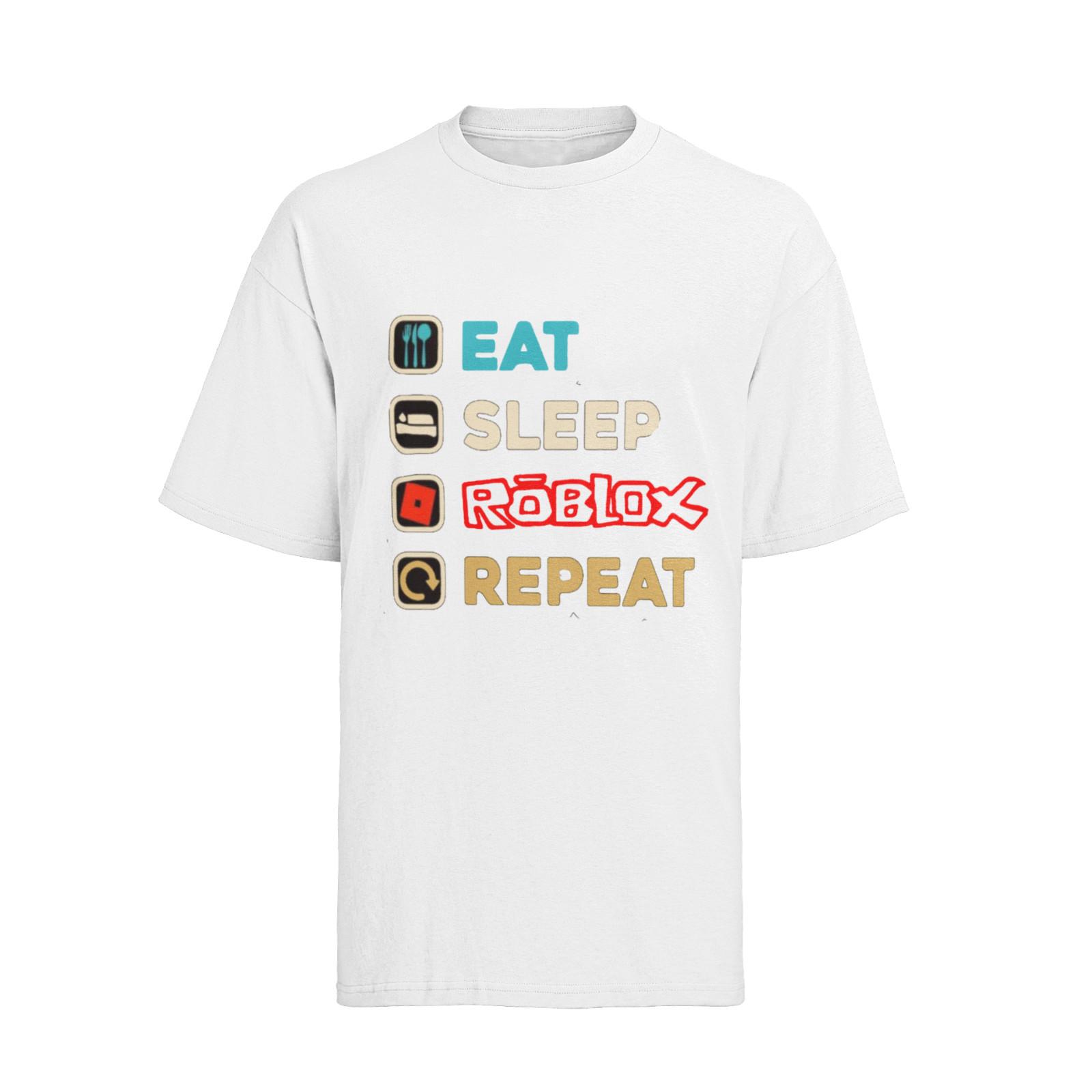 Ешь Спи Roblox Повторяй Смешная Игровая Mincraft Женская Хлопковая Футболка Мужские Женские Футболки Топ S-XXXL 3XL
