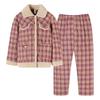 Pajamas Women'S Winter Three-Layer Thickened Velvet Woven Pure Cotton Padded Cotton Winter Padded Jacket Homewear Warm Suit