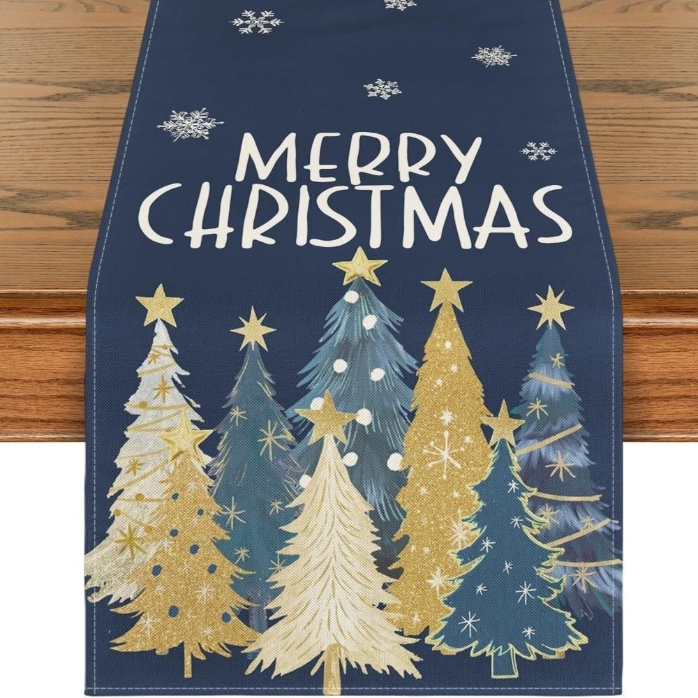 Desk Decor Christmas Table Runner Christmas Tree Xmas Tablecloth Christmas Table Flag  Living Room