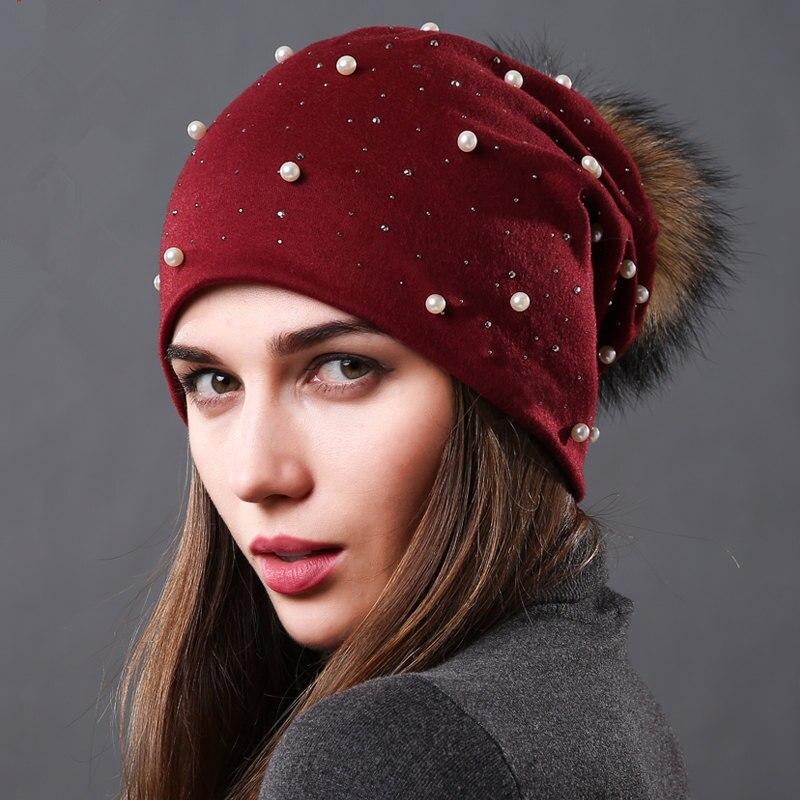 Slouchy Beanie Women Pom Pom Beanie Hat 