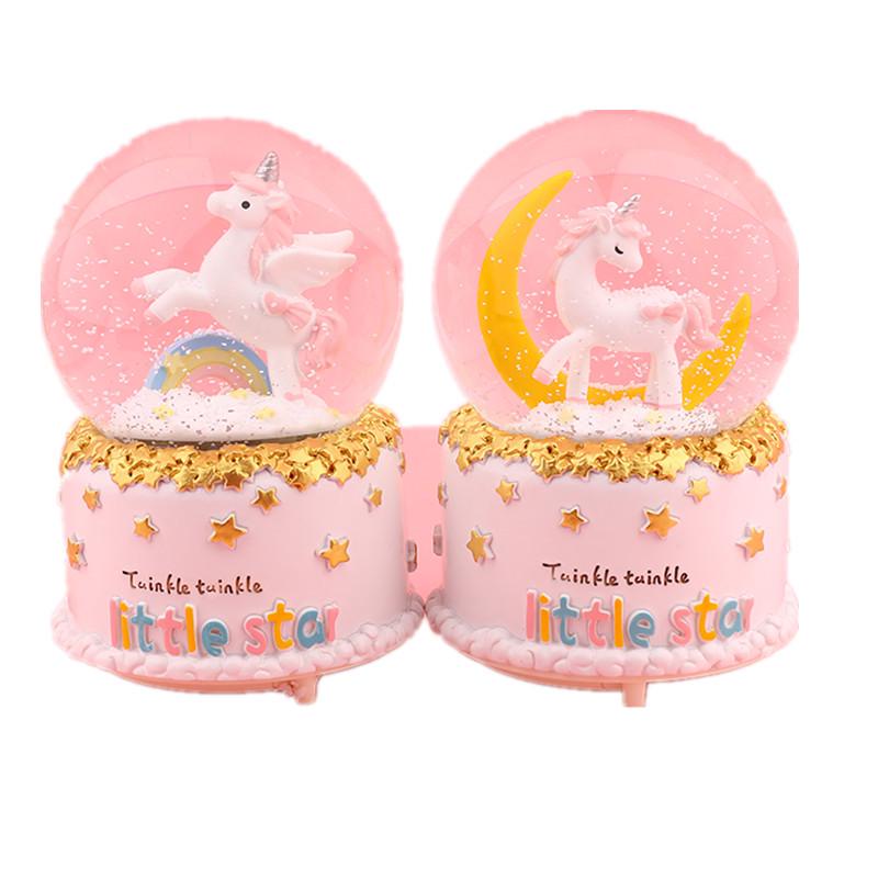 Unicorn Crystal Ball Music Box - Snowing Music Gift for Girls' Birthdays, Best Friends, and Classmates