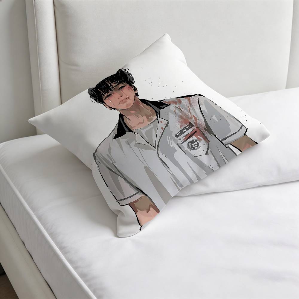 Kdrama WWeak HHero Decorative Square Pillow Cover Modern Cushion Case for Living Room Bedroom