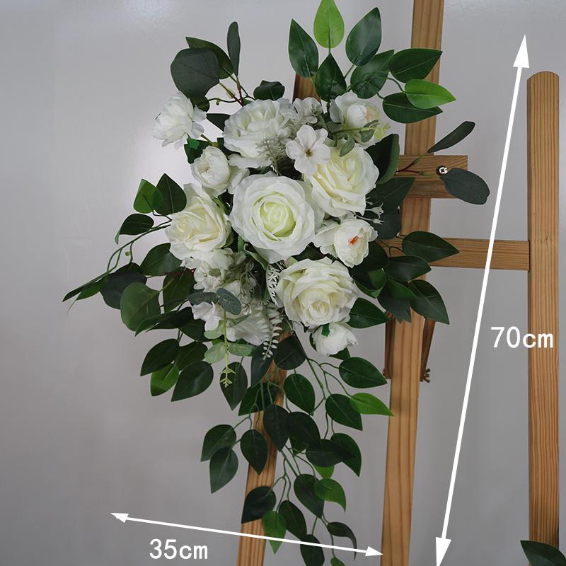 Silk Flower Wedding Welcome & Directional Sign with Floral Art Decoration