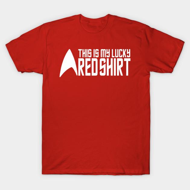 Men Black Print T-shirt My Lucky Red Shirt No-Cut Transfer Paper Print Cotton Tshirt M