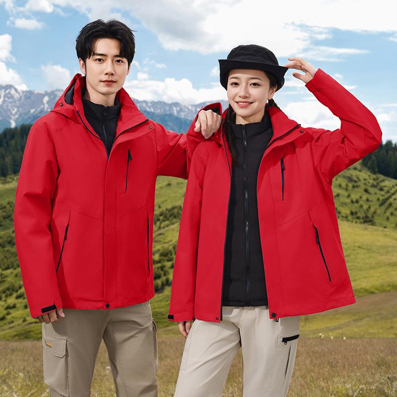 Outdoor Jacket Women's Down Jacket Three-in-one Jacket Men's Autumn and Winter Waterproof Tibetan Hiking and Cycling Mountaineering Clothing