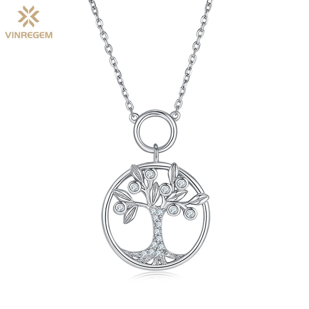 

Vinregem 3EX VVS1 D Цвет настоящий муассанит с бриллиантами и подвеской в ​​виде дерева для женщин, стерлинговое серебро 925 пробы, ювелирные изделия, подарки chain length-45cm белый