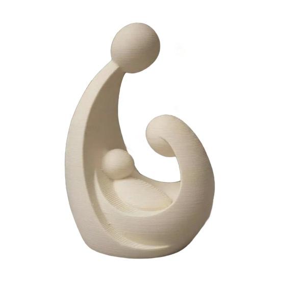 Family of 3 Figurine 3D Printed Parents And Kids Statue Modern Sculpture for Living Room Bedroom Shelf TV Stand Decor